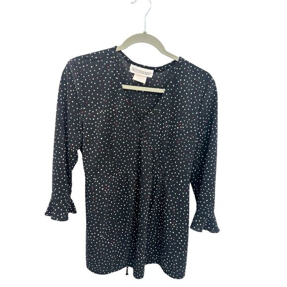Motherhood black blouse white polka dots - Picture 7 of 11